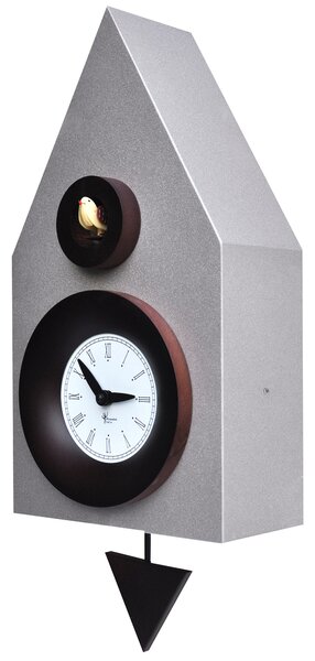 Orologio a Cucù da Parete 20x36x13cm Pirondini Italia Dark Argentato
