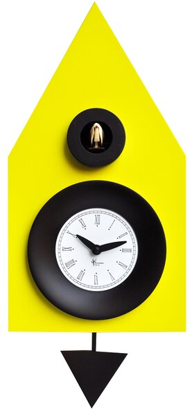 Orologio a Cucù da Parete 20x36x13cm Pirondini Italia Dark Giallo Zolfo
