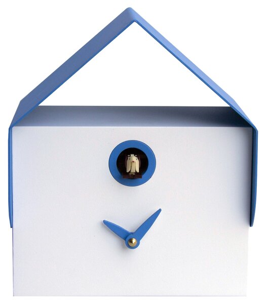 Orologio a Cucù da Parete e Tavolo 19,5x23x14 cm Pirondini Italia Dotto Bianco e Blu