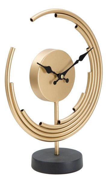 Orologio da Tavolo Moon 25x10x30 cm in Ferro Oro e Nero