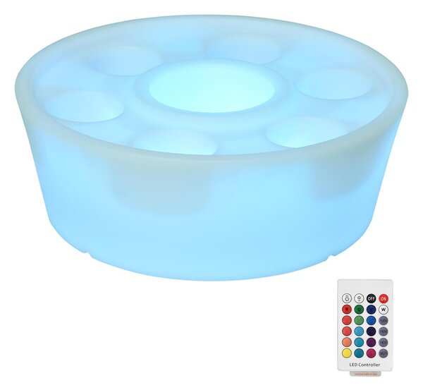 Vassoio Portabicchieri a LED 7 Vani con Telecomando Ø42x15 cm