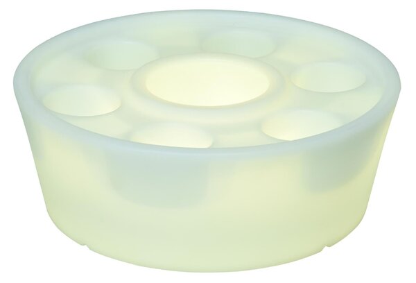 Vassoio Portabicchieri a LED 7 Vani con Telecomando Ø42x15 cm