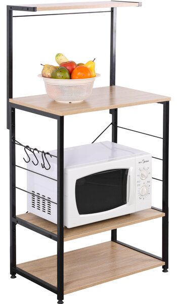 Mobiletto da Cucina 3 Ripiani 60x40x123 cm in Metallo e Truciolato Motti