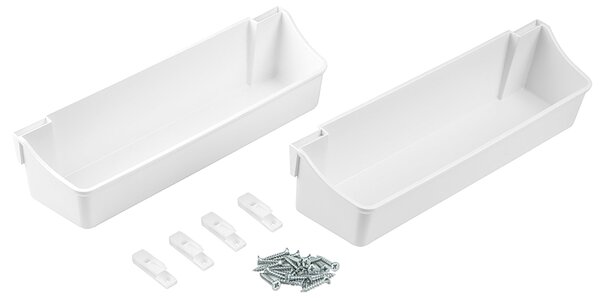 Set 2 Contenitori con Fissaggio Anta Mobile 35 cm in Plastica Emuca Bianchi