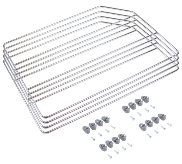 Kit 4 Separatori per Armadi e Pensili da Cucina 50x31 cm in Acciaio Emuca Cromato