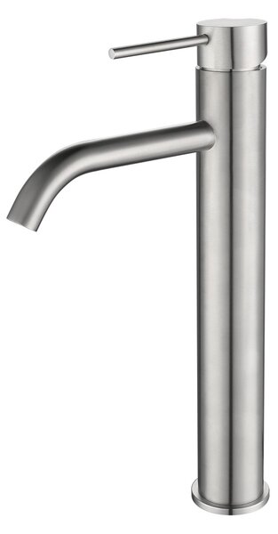 Rubinetto a canna alta per lavabo acciaio inox satinato h300 essential-x - Olimpo Docce