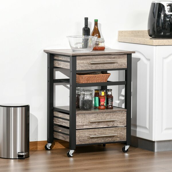 Carrello da Cucina 60x50x84,5 cm in Legno Truciolato Marrone