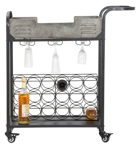 Carrello Industry Plus 81,5x35x86 cm in Ferro Nero e Grigio