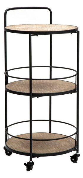 Carrello Arex 40x41,5x82 cm in Ferro e MDF Nero e Marrone