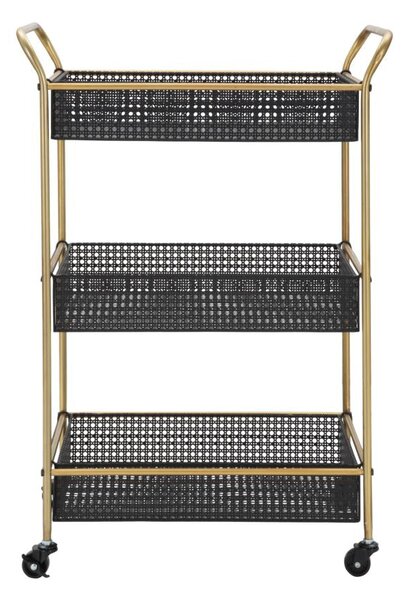 Carrello Fashion 56x37x81 cm in Ferro Nero e Oro