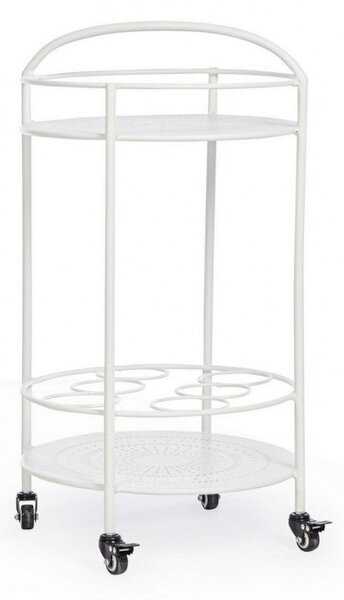 Carrello con Porta Bottiglie Burton Bianco in Metallo