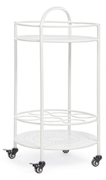 Carrello con Porta Bottiglie Burton Bianco in Metallo
