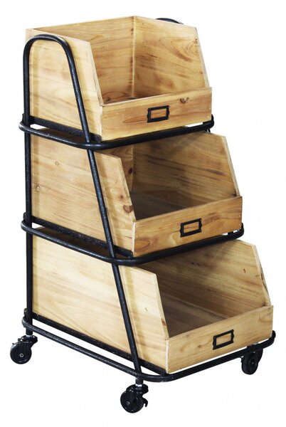 Mobile Buster 37,5x48x75,5 h cm in Metallo Nero