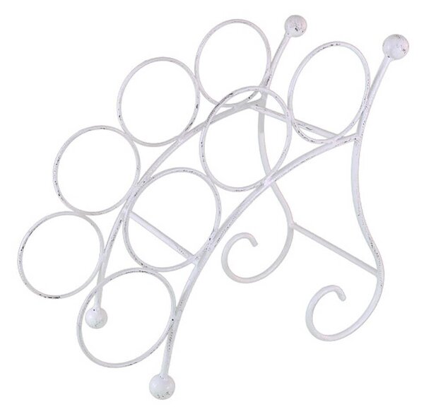 Portabottiglie Christopher Bianco Antico 36,5x19x33 h cm in Acciaio Bianco
