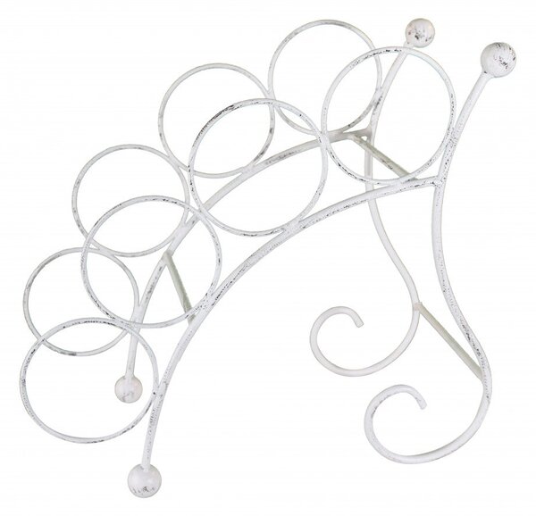 Portabottiglie Christopher Bianco Antico 36,5x19x33 h cm in Acciaio Bianco