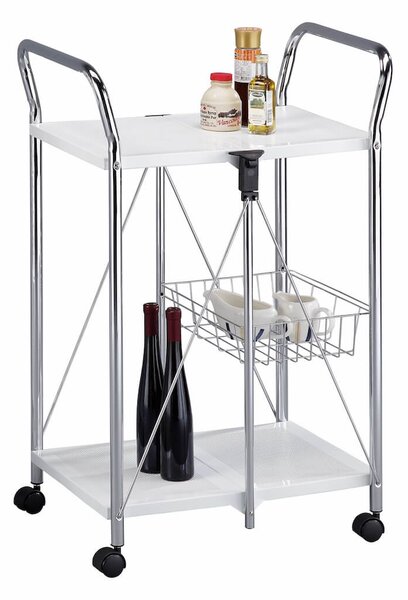 Carrello da Cucina Pieghevole Bianco in Acciaio Tosini TA019W