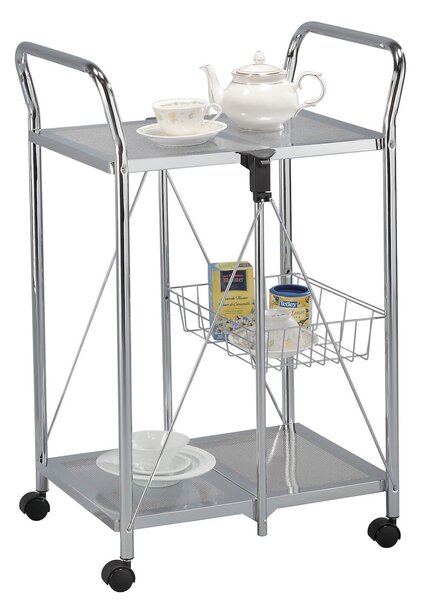 Carrello da Cucina Pieghevole Cromato in Acciaio Tosini TA019C