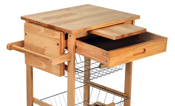 Carrello da Cucina in Legno Tosini KT0023B con Accessori