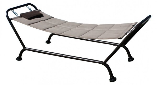 Lettino Amaca a Dondolo con Supporto Jamaica 230x98x82 h cm in Acciaio Marrone