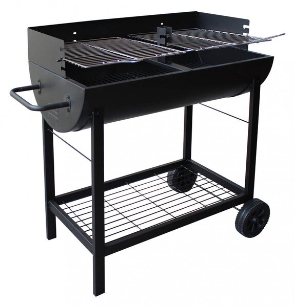 Barbecue a Carbonella 100x47x94 h cm in Acciaio Nero