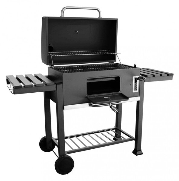 Barbecue a Carbonella 160x65x107,5 h cm in Metallo Nero