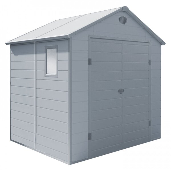 Casetta Box da Giardino Hause 190x192x226 h cm in Plastica Grigio chiaro