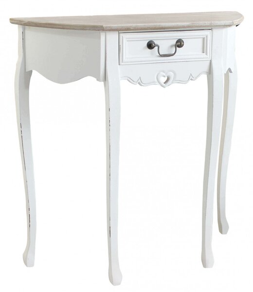 Tavolo Cuore 79x31x79 h cm in Legno di paulownia Bianco