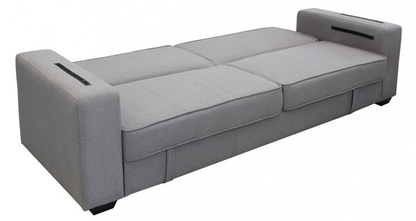 Divano Letto Darell 228x85x89 cm in Tessuto Grigio chiaro