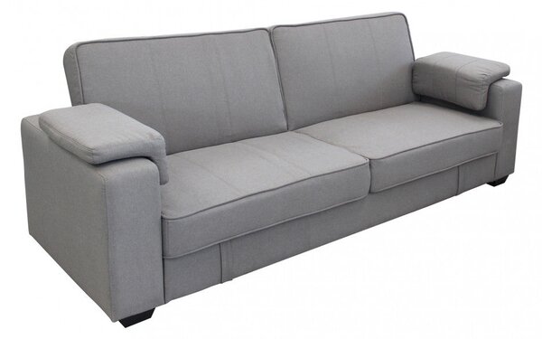 Divano Letto Darell 228x85x89 cm in Tessuto Grigio chiaro