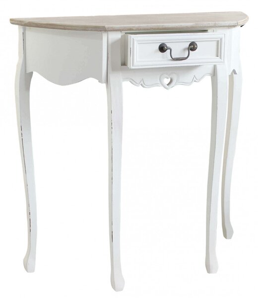 Tavolo Cuore 79x31x79 h cm in Legno di paulownia Bianco