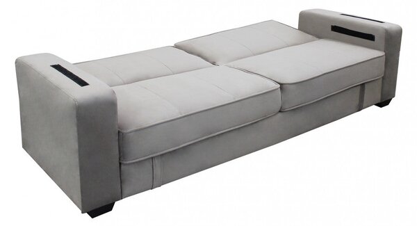 Divano Letto Darell 228x85x89 cm in Tessuto Tortora