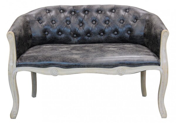 Divano Coleman 107x61x70 h cm in Similpelle Grigio scuro