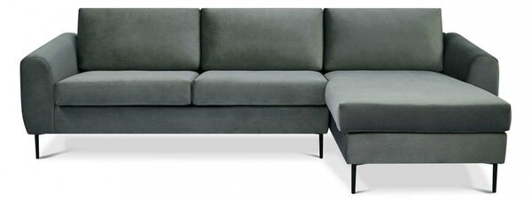 Divano con Chaise Longue Gregory in Tessuto Grigio