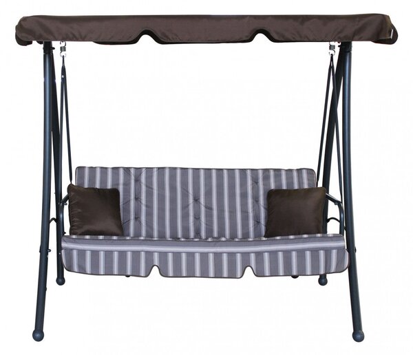 Dondolo Antigua con Cuscini 208x116x168 h cm in Acciaio Marrone