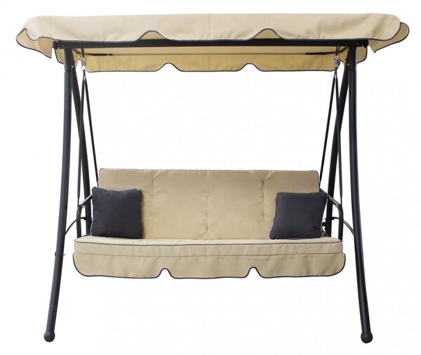 Dondolo Antigua con Cuscini 208x116x168 h cm in Acciaio Nero