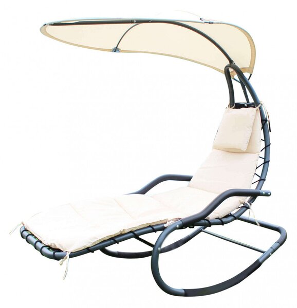 Dondolo Murano C/Tettuccio 165x125x184 h cm in Acciaio Bianco