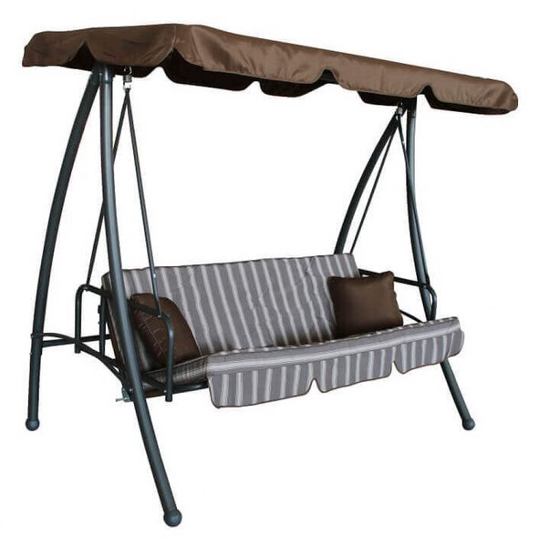 Dondolo Antigua con Cuscini 208x116x168 h cm in Acciaio Marrone