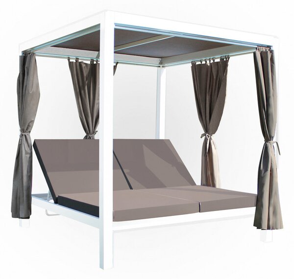 Gazebo Letto Timbuktu 212x149x195 h cm in Alluminio Bianco