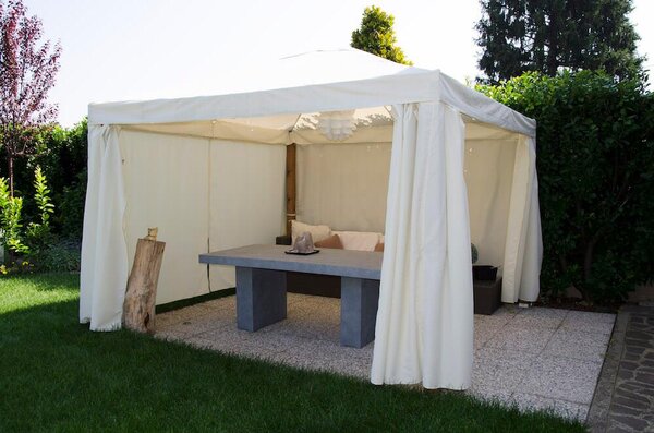 Gazebo da Giardino 3.5X3.5M Struttura in Metallo Telo Naturale Bertozzi Australia