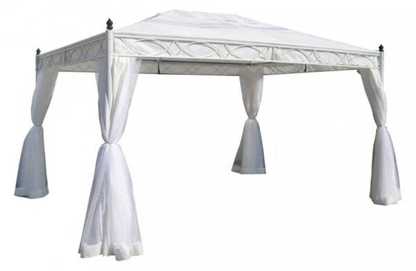 Gazebo Siwa 3x3x2,60 h m in Acciaio Bianco