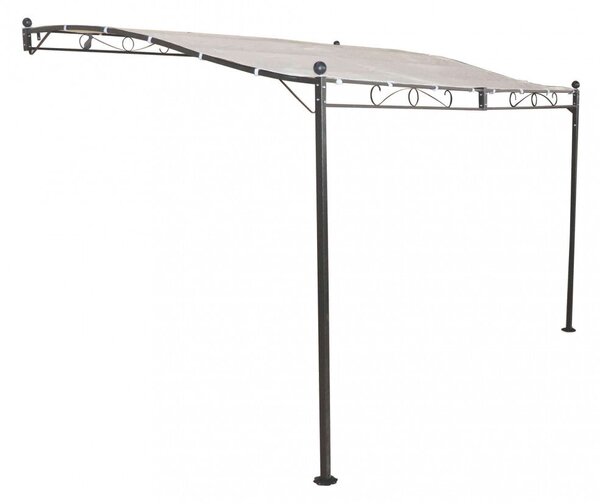 Gazebo Pergola Addossato 3,5x2,5 m in Acciaio Antracite