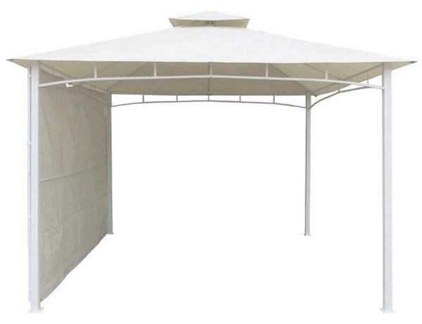 Gazebo da Giardino 3.3X3.3M Struttura in Metallo Telo Bianco Bertozzi Antigua