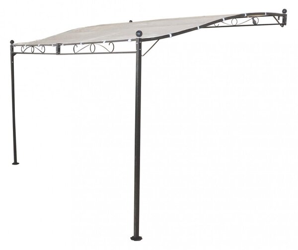 Gazebo Pergola Addossato 3,5x2,5 m in Acciaio Antracite