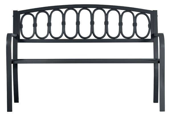 Panchina da Giardino 2 Posti 123x63x87 cm in Ferro e Ghisa Antracite