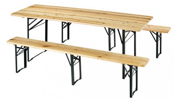 Set Birreria da Giardino Pieghevole in Legno Marrone