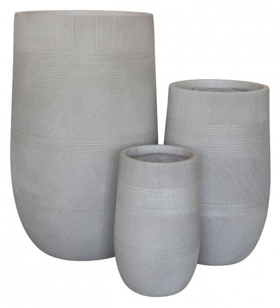 Set di 3 vasi Fiordaliso in Fibra sintetica Beige