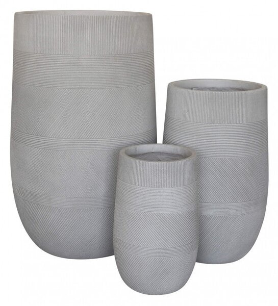 Set di 3 vasi Fiordaliso in Fibra sintetica Beige