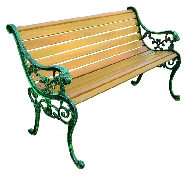 Panca Ghisa Lion 130x56x72 h cm in Legno Antracite