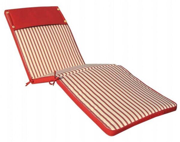 Cuscino Real Lettino 194,5x59x4 cm in Poliestere Rosso