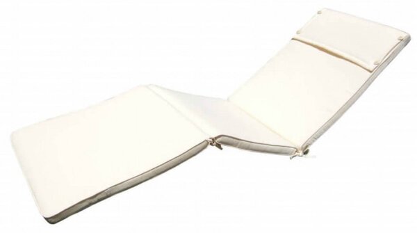 Cuscino Real Lettino 194,5x59x4 cm in Poliestere Ecrù